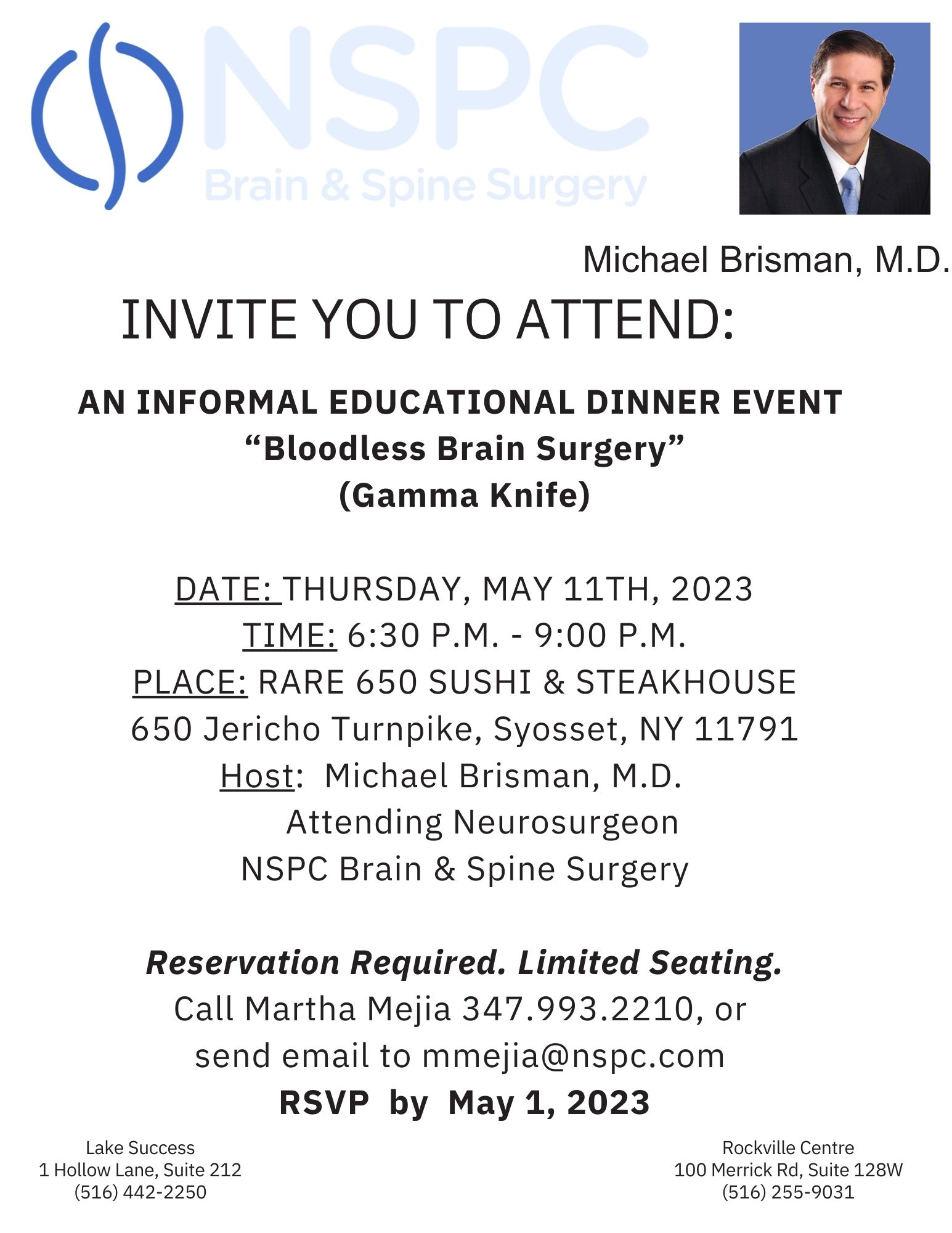 Dr. Brisman Dinner Rare650 Final